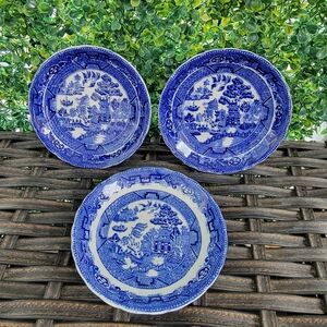 Antique Allertons Blue Willow Tea Cup Saucer